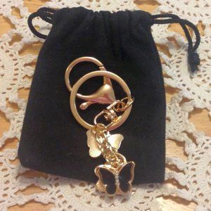 Butterfly keychain, gold, nwot